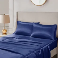 Navy Satin Standard 2-Pc. Pillow Case Set-Kirkland's Home New