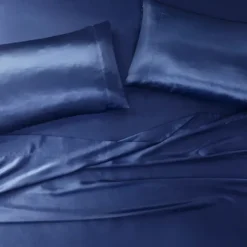 Navy Satin Standard 2-Pc. Pillow Case Set-Kirkland's Home New