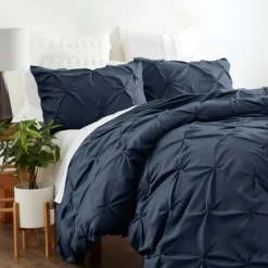 Navy Soft Pinched 3-Pc. King Duvet Cover Set-Kirkland's Home Discount