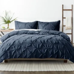 Navy Soft Pinched 3-Pc. King Duvet Cover Set-Kirkland's Home Discount