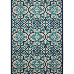 Navy Trellis Outdoor Area Rug, 7X10-Kirkland's Home Online