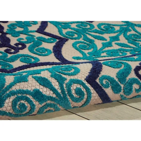 Navy Trellis Outdoor Area Rug, 5X7-Kirkland's Home Outlet
