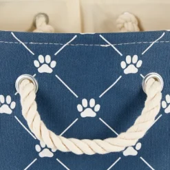 Navy Trellis Paw Print Storage Basket, 18 In.-Kirkland's Home Cheap