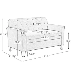 Navy Upholstered Button Tufted Loveseat-Kirkland's Home Hot