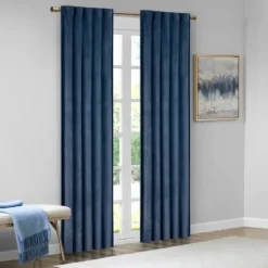 Navy Velvet Greta Curtain Panel Set, 95 In.-Kirkland's Home New
