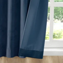 Navy Velvet Greta Curtain Panel Set, 95 In.-Kirkland's Home New