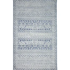 Navy Zig-Zag Ezra Indoor/Outdoor Area Rug, 7X9-Kirkland's Home Fashion