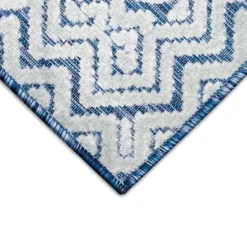 Navy Zig-Zag Ezra Indoor/Outdoor Area Rug, 7X9-Kirkland's Home Fashion