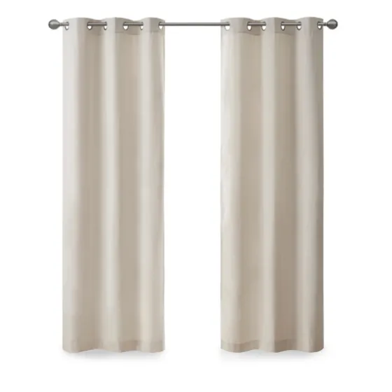 Neutral Basketweave Curtain Panel Set, 84 In.-Kirkland's Home Fashion