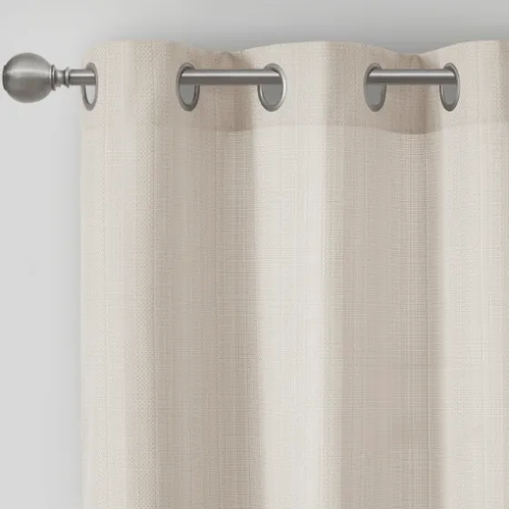 Neutral Basketweave Curtain Panel Set, 84 In.-Kirkland's Home Fashion
