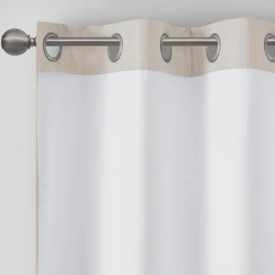 Neutral Basketweave Curtain Panel Set, 84 In.-Kirkland's Home Fashion