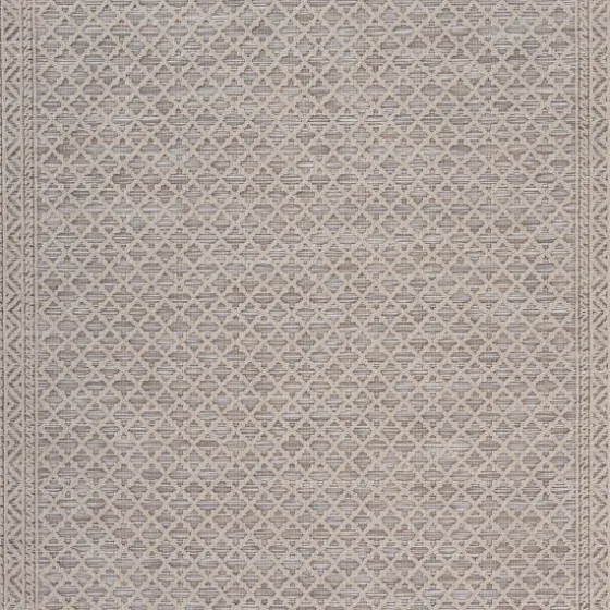 Neutral Bordered Lattice Outdoor Area Rug, 5X7-Kirkland's Home Cheap