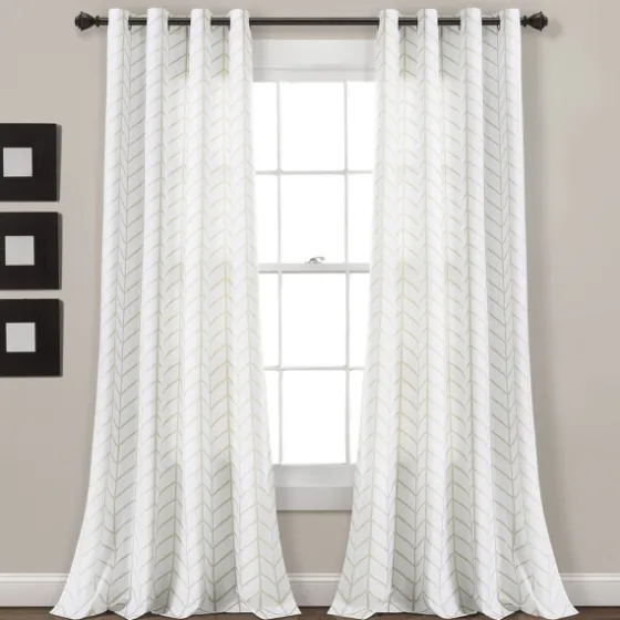Neutral Chevron 2-Pc. Curtain Panel Set, 84 In.-Kirkland's Home Flash Sale