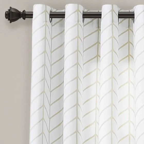 Neutral Chevron 2-Pc. Curtain Panel Set, 84 In.-Kirkland's Home Flash Sale