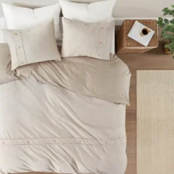 Neutral Oversized 3-Pc. King Duvet Cover Set-Kirkland's Home Cheap