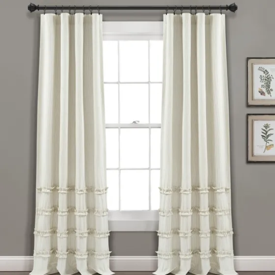 Neutral Vintage Stripe Curtain Panel Set, 84 In.-Kirkland's Home Best