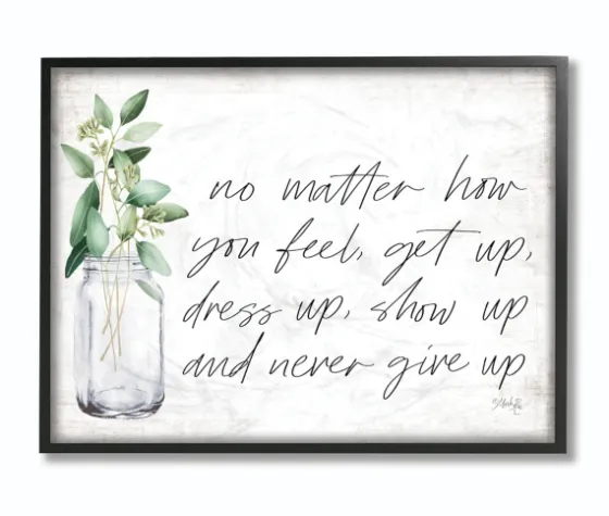 Never Give Up Framed Giclee Canvas Art Print-Kirkland's Home Outlet