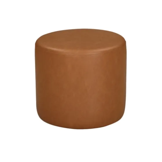 Newton Carmel Faux Leather Cylinder Ottoman-Kirkland's Home Cheap
