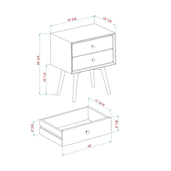 Nightshade Mid Century Wooden Nightstand-Kirkland's Home Cheap
