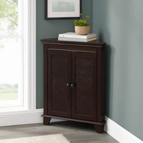 Nikki Dark Wooden Corner Cabinet-Kirkland's Home New