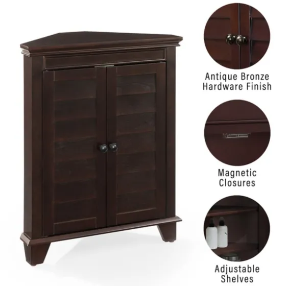 Nikki Dark Wooden Corner Cabinet-Kirkland's Home New