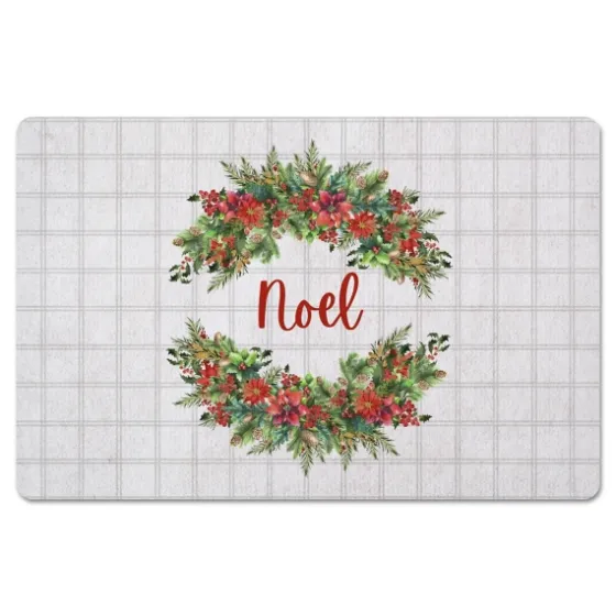 Noel Wreath Christmas Kitchen Mat-Kirkland's Home Shop