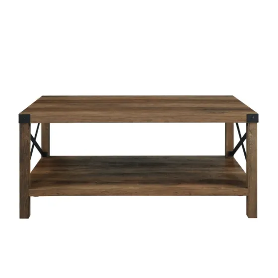 Oak Industrial X-Frame Coffee Table-Kirkland's Home Fashion