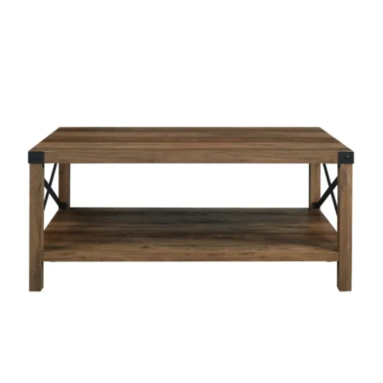 Oak Industrial X-Frame Coffee Table-Kirkland's Home Fashion