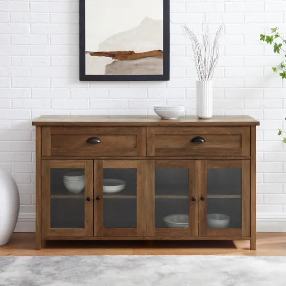 Oak Rustic Glass Front Sideboard-Kirkland's Home Flash Sale