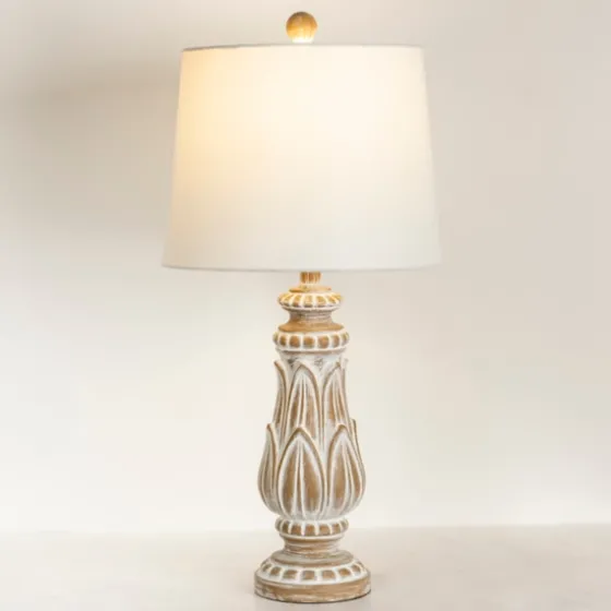 Olivia Wash Carved Table Lamp-Kirkland's Home Cheap