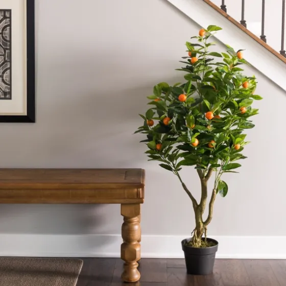 Orange Tree In Black Planter, 48 In.-Kirkland's Home Clearance