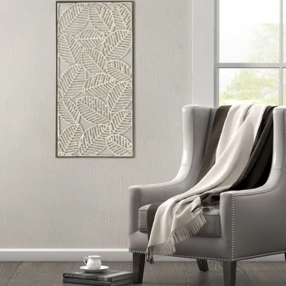 Paper Cloaked Leaves Metal Plaque-Kirkland's Home Clearance