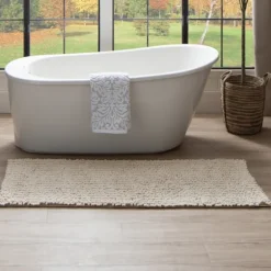 Parchment Lofty Pile Chenille Bath Mat, 60 In.-Kirkland's Home Hot