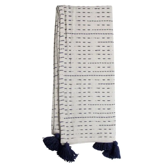 Patterned Handwoven Throw With Tassels-Kirkland's Home Sale