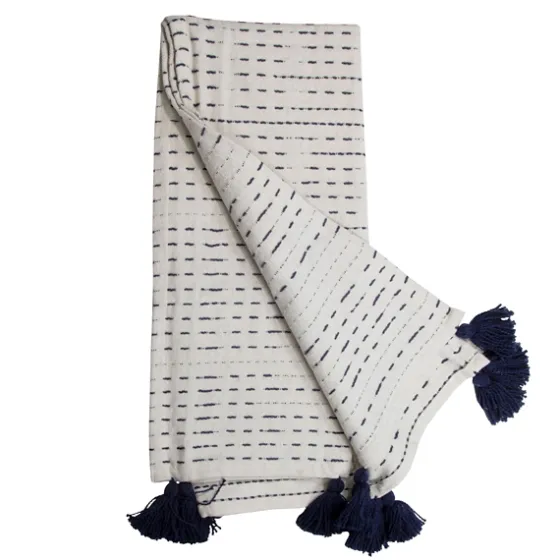 Patterned Handwoven Throw With Tassels-Kirkland's Home Sale