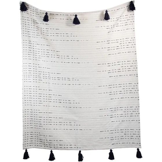 Patterned Handwoven Throw With Tassels-Kirkland's Home Sale