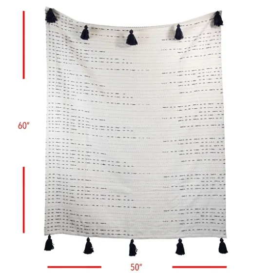 Patterned Handwoven Throw With Tassels-Kirkland's Home Sale