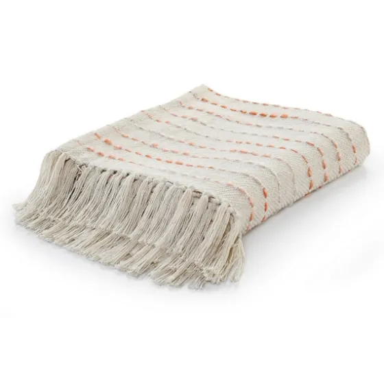Peach Shimmer Stripe Woven Throw-Kirkland's Home Flash Sale
