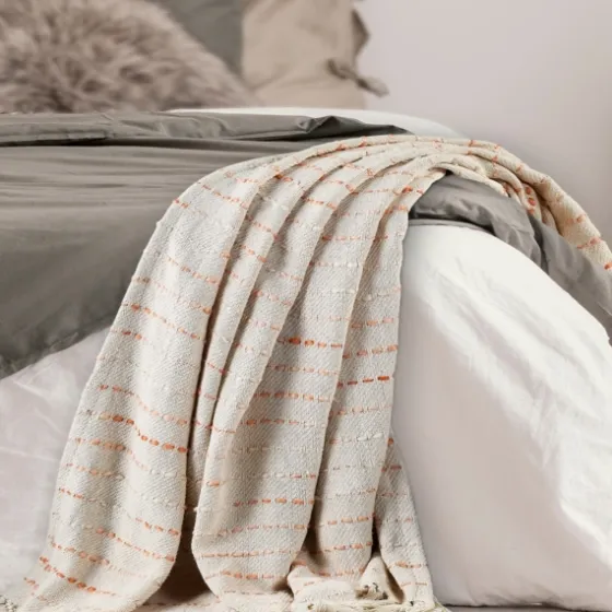 Peach Shimmer Stripe Woven Throw-Kirkland's Home Flash Sale