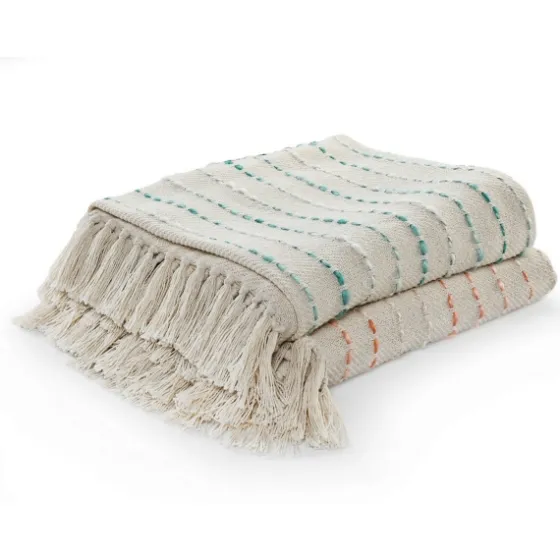 Peach Shimmer Stripe Woven Throw-Kirkland's Home Flash Sale