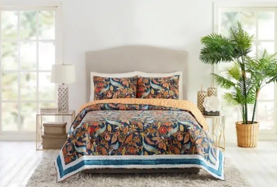 Peacock Garden Full/Queen 3-Pc. Quilt Set-Kirkland's Home Fashion