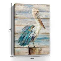 Pelican On Shiplap Canvas Art Print-Kirkland's Home Store