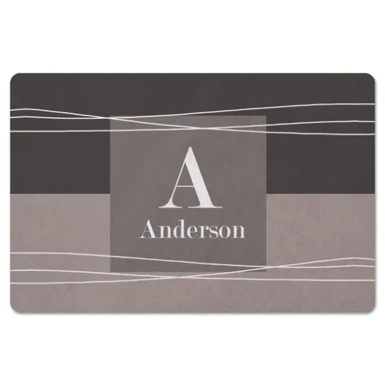 Personalized Gray Waters Monogram Floor Mat-Kirkland's Home Shop