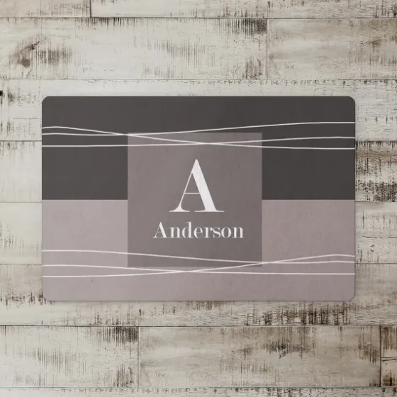 Personalized Gray Waters Monogram Floor Mat-Kirkland's Home Shop