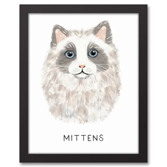 Personalized Long Hair Gray Cat Canvas Wall Plaque-Kirkland's Home Outlet