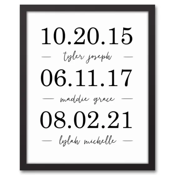 Personalized Names & Dates Framed Canvas Print-Kirkland's Home Shop