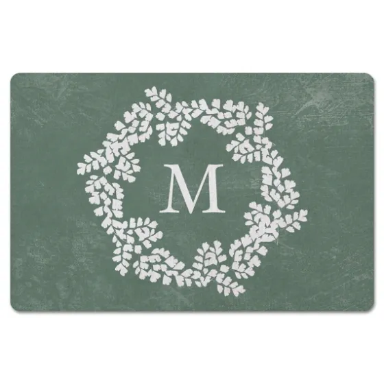 Personalized Sage Fern Monogram Kitchen Mat-Kirkland's Home Discount