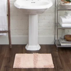 Petal Blush Asymmetrical Cotton Bath Mat, 24 In.-Kirkland's Home Sale