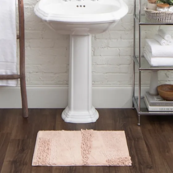 Petal Blush Asymmetrical Cotton Bath Mat, 34 In.-Kirkland's Home Cheap