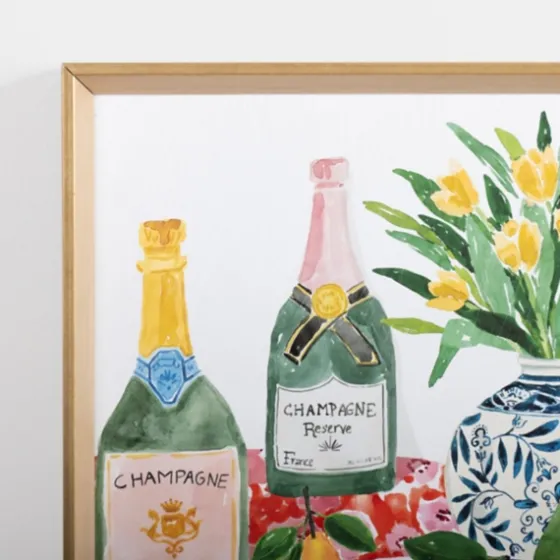 Popping Champagne Bottles Framed Art Print-Kirkland's Home Fashion